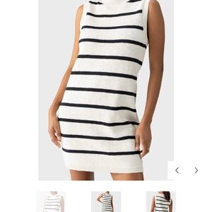 Sanctuary Black and Cream Striped Mini Dress